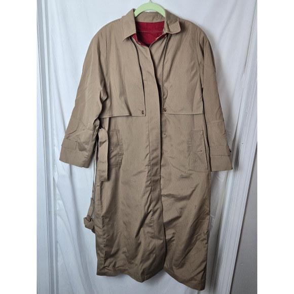 London Fog Jackets & Blazers - Tempo Europa Trench Coat With Removable Lining Size 8 Petite brown